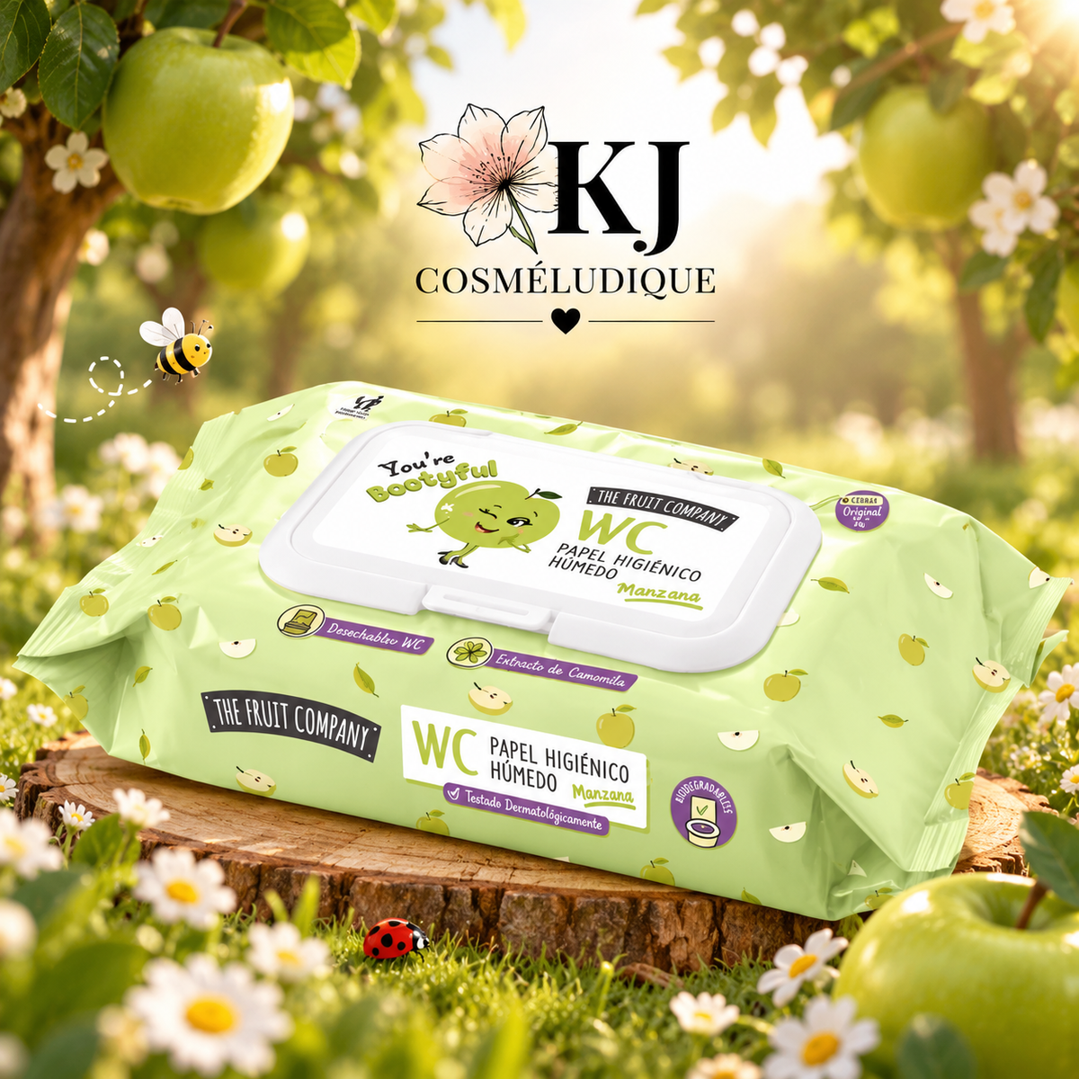 Lingettes humides WC – Pomme